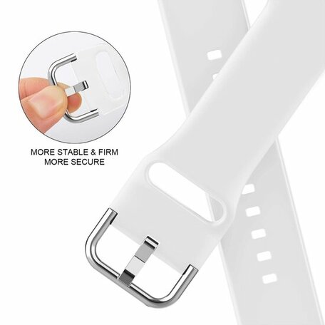 Soft siliconen bandje met gespsluiting - Wit - Geschikt voor Apple Watch 42mm / 44mm / 45mm / 49mm