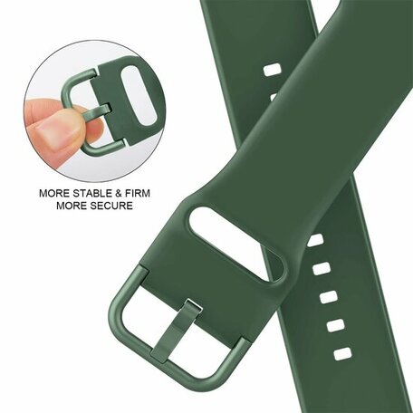 Soft siliconen bandje met gespsluiting - Dennengroen - Geschikt voor Apple Watch 42mm / 44mm / 45mm / 49mm