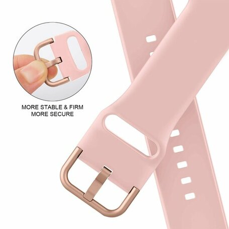 Soft siliconen bandje met gespsluiting - Roze - Geschikt voor Apple Watch 42mm / 44mm / 45mm / 49mm