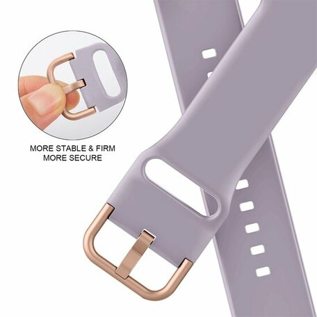 Soft siliconen bandje met gespsluiting - Pastel paars - Geschikt voor Apple Watch 42mm / 44mm / 45mm / 49mm