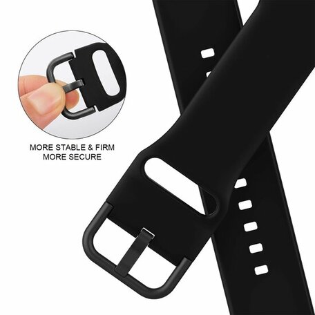 Soft siliconen bandje met gespsluiting - Zwart - Geschikt voor Apple Watch 42mm / 44mm / 45mm / 49mm