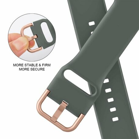 Soft siliconen bandje met gespsluiting - Olijfgroen - Geschikt voor Apple Watch 42mm / 44mm / 45mm / 49mm