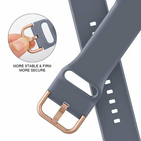Soft siliconen bandje met gespsluiting - Blauwgrijs - Geschikt voor Apple Watch 42mm / 44mm / 45mm / 49mm