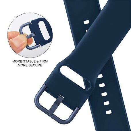 Soft siliconen bandje met gespsluiting - Donkerblauw - Geschikt voor Apple Watch 42mm / 44mm / 45mm / 49mm