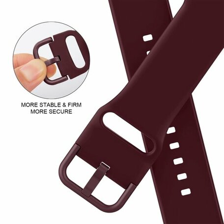 Soft siliconen bandje met gespsluiting - Bordeaux - Geschikt voor Apple Watch 42mm / 44mm / 45mm / 49mm