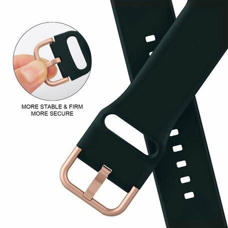 Soft siliconen bandje met gespsluiting - Donkergroen - Geschikt voor Apple Watch 42mm / 44mm / 45mm / 49mm