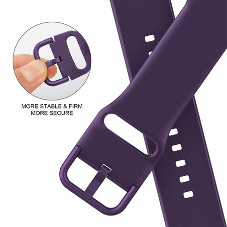 Soft siliconen bandje met gespsluiting - Donkerpaars - Geschikt voor Apple Watch 42mm / 44mm / 45mm / 49mm
