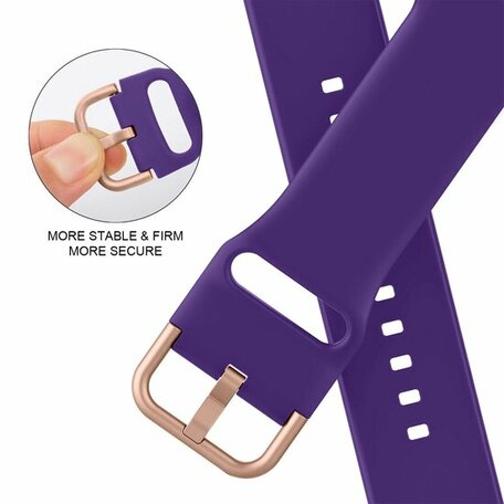 Soft siliconen bandje met gespsluiting - Paars - Geschikt voor Apple Watch 42mm / 44mm / 45mm / 49mm