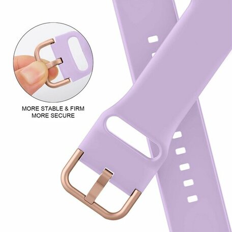 Soft siliconen bandje met gespsluiting - Lavendel - Geschikt voor Apple Watch 42mm / 44mm / 45mm / 49mm