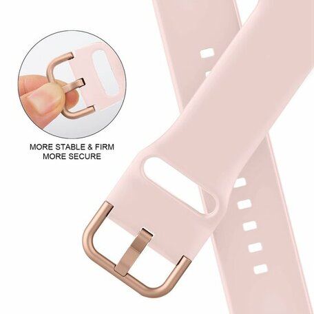 Soft siliconen bandje met gespsluiting - Lichtroze - Geschikt voor Apple Watch 38mm / 40mm / 41mm