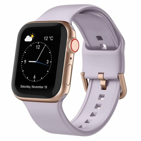 Soft siliconen bandje met gespsluiting - Pastel paars - Geschikt voor Apple Watch 38mm / 40mm / 41mm