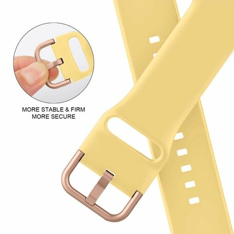 Soft siliconen bandje met gespsluiting - Geel - Geschikt voor Apple Watch 38mm / 40mm / 41mm