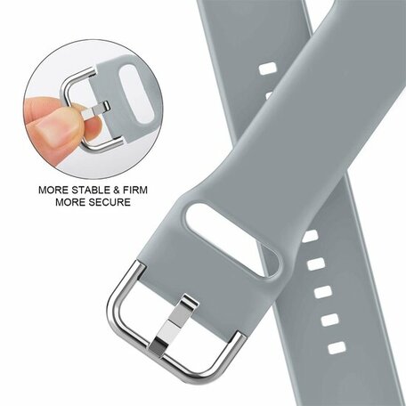 Soft siliconen bandje met gespsluiting - Grijs - Geschikt voor Apple Watch 38mm / 40mm / 41mm