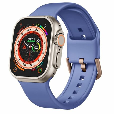 Soft siliconen bandje met gespsluiting - Blauwpaars - Geschikt voor Apple Watch 38mm / 40mm / 41mm