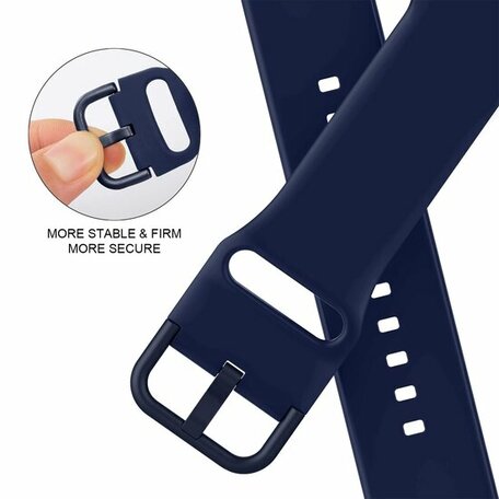 Soft siliconen bandje met gespsluiting - Nachtblauw - Geschikt voor Apple Watch 38mm / 40mm / 41mm