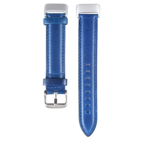 Fitbit Charge 5 & 6 bandje - Echt leer - Blauw