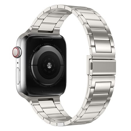 Stalen schakelband - Starlight / Sterrenlicht - Geschikt voor Apple watch 38mm / 40mm / 41mm