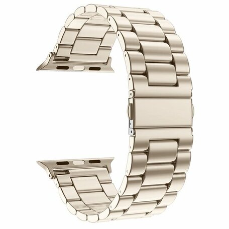 Stalen schakelband - Starlight / Sterrenlicht - Geschikt voor Apple watch 38mm / 40mm / 41mm