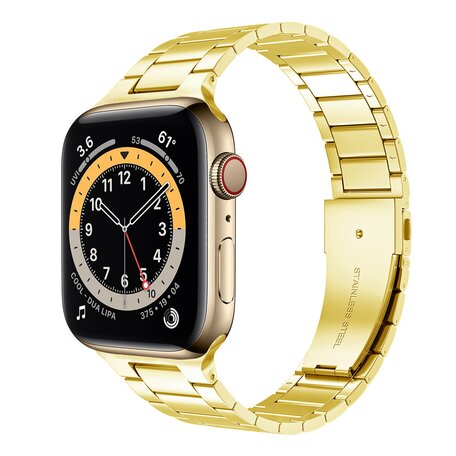 Stalen schakelband - Goud - Geschikt voor Apple watch 42mm / 44mm / 45mm / 49mm