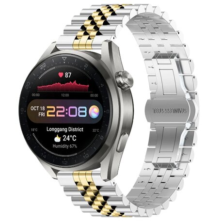 Stalen band - Zilver / goud - Huawei Watch GT 2 Pro / GT 3 Pro - 46mm