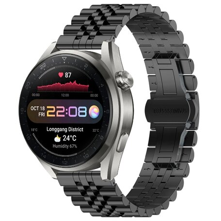 Stalen band - Zwart - Huawei Watch GT 2 Pro / GT 3 Pro - 46mm