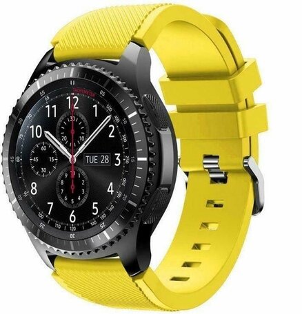 Siliconen sportbandje - Geel - Geschikt voor Samsung Galaxy Watch 3 (45mm) - Galaxy Watch 46mm - Samsung Gear S3 Classic & Frontier