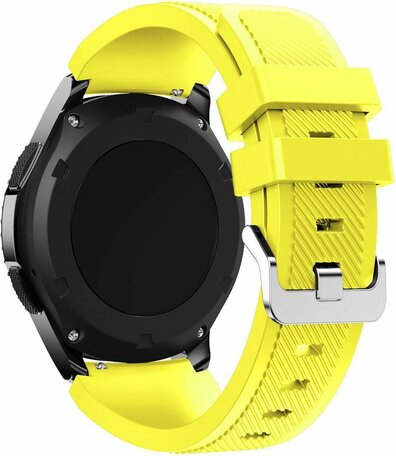 Siliconen sportbandje - Geel - Geschikt voor Samsung Galaxy Watch 3 (45mm) - Galaxy Watch 46mm - Samsung Gear S3 Classic & Frontier