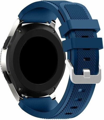 Siliconen sportbandje - Donkerblauw - Geschikt voor Samsung Galaxy Watch 3 (45mm) - Galaxy Watch 46mm - Samsung Gear S3 Classic & Frontier