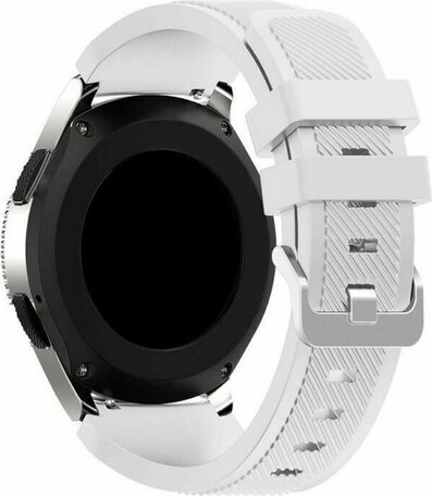 Siliconen sportbandje - Wit - Geschikt voor Samsung Galaxy Watch 3 (45mm) - Galaxy Watch 46mm - Samsung Gear S3 Classic & Frontier