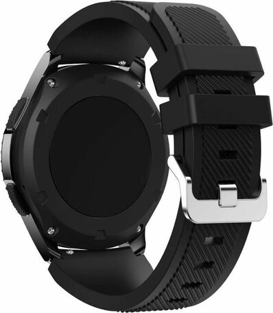 Siliconen sportbandje - Zwart - Geschikt voor Samsung Galaxy Watch 3 (45mm) - Galaxy Watch 46mm - Samsung Gear S3 Classic & Frontier