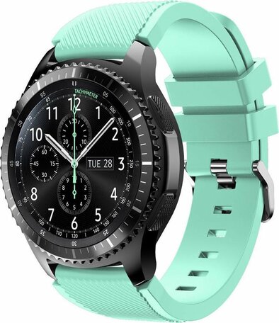 Siliconen sportbandje - Mint groen - Geschikt voor Samsung Galaxy Watch 3 (45mm) - Galaxy Watch 46mm - Samsung Gear S3 Classic & Frontier