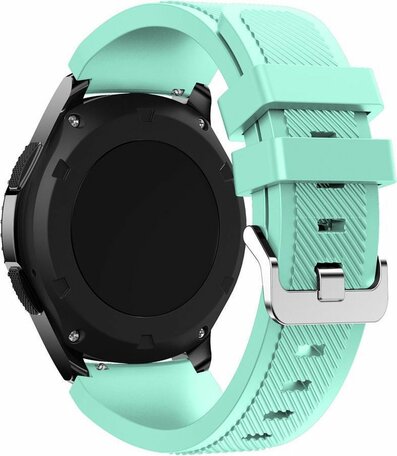 Siliconen sportbandje - Mint groen - Geschikt voor Samsung Galaxy Watch 3 (45mm) - Galaxy Watch 46mm - Samsung Gear S3 Classic & Frontier