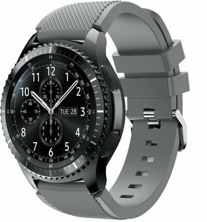 Siliconen sportbandje - Grijs - Geschikt voor Samsung Galaxy Watch 3 (45mm) - Galaxy Watch 46mm - Samsung Gear S3 Classic & Frontier