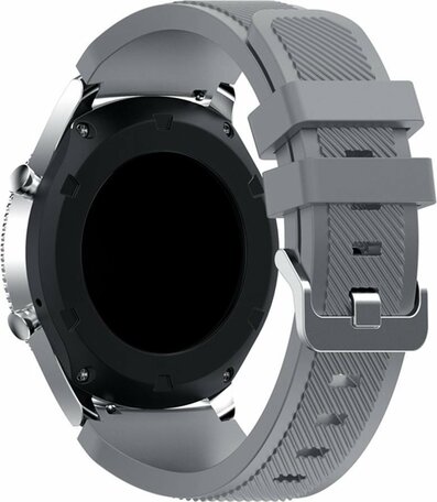 Siliconen sportbandje - Grijs - Geschikt voor Samsung Galaxy Watch 3 (45mm) - Galaxy Watch 46mm - Samsung Gear S3 Classic & Frontier
