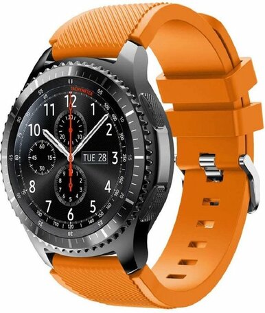 Siliconen sportbandje - Oranje - Geschikt voor Samsung Galaxy Watch 3 (45mm) - Galaxy Watch 46mm - Samsung Gear S3 Classic & Frontier