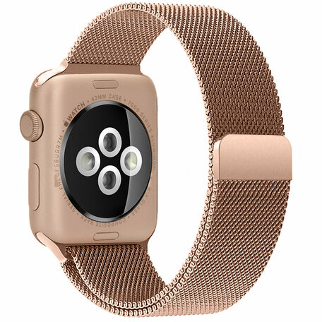 Milanese RVS bandje - Champagne goud - Geschikt voor Apple Watch 38mm / 40mm / 41mm