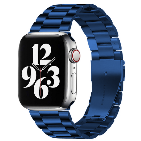 Stalen schakelband - Donkerblauw - Geschikt voor Apple watch 42mm / 44mm / 45mm / 49mm