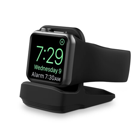 Siliconen Apple Watch houder - Zwart - Geschikt voor alle series Apple Watch