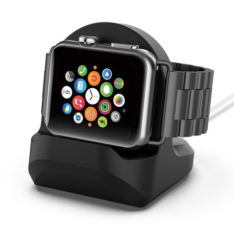 Apple Watch houder voor opladen - Siliconen - Zwart - Geschikt voor Apple watch