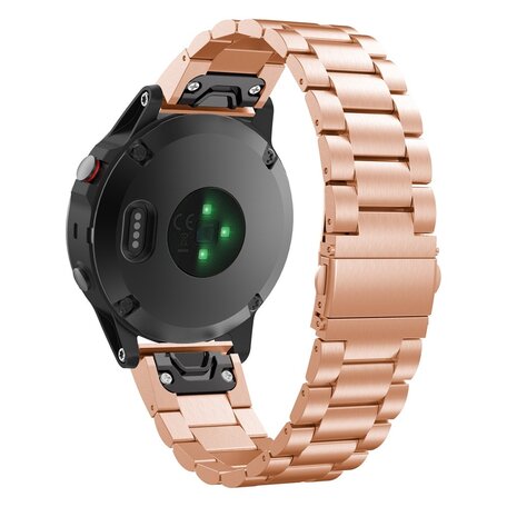 Stalen schakelband - Rosé goud - Garmin Fenix 7X / 6X / 5X