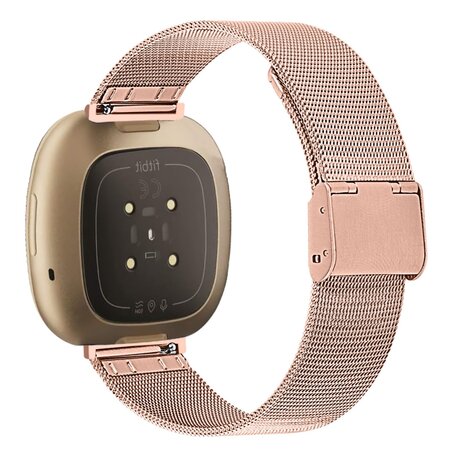 Fitbit Versa 3/4 & Sense 1/2 - Milanese bandje met klemsluiting - Champagne goud