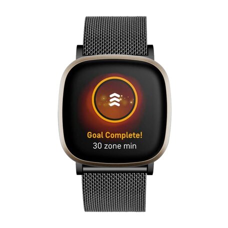 Fitbit Versa 3/4 & Sense 1/2 - Milanese bandje met klemsluiting - Zwart