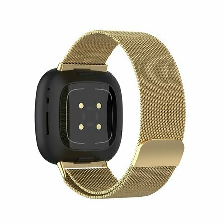 Fitbit Versa 3/4 & Sense 1/2 milanese bandje - Large - Goud