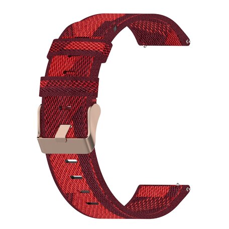 Garmin Venu 3s / Vivoactive 4s / Venu 2s / Vivomove 3s / Forerunner 255s - Canvas nylon bandje - Rood