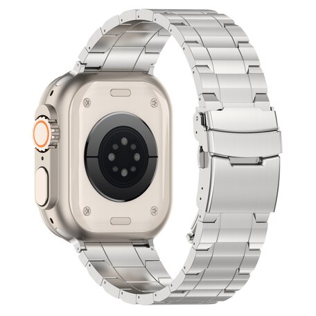 Titanium Premium Link bandje  - Zilver - Geschikt voor Apple Watch 42mm / 44mm / 45mm / 49mm