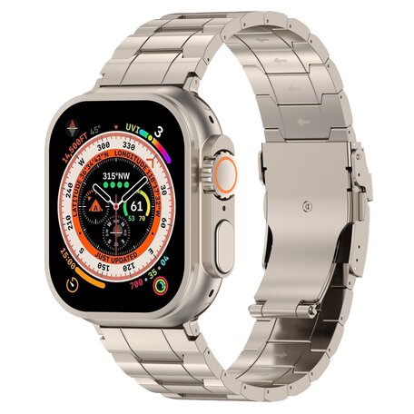 Titanium Premium Link bandje  - Titanium kleur - Geschikt voor Apple Watch 42mm / 44mm / 45mm / 49mm
