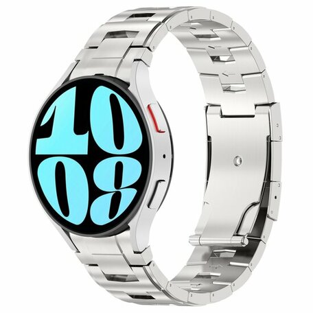 Titanium band met aansluitknop - Zilver - Samsung Galaxy Watch 4 - 40mm & 44mm