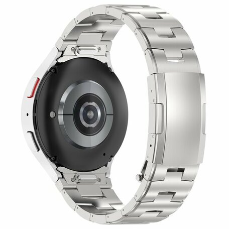 Titanium band met aansluitknop - Zilver - Samsung Galaxy Watch 4 Classic - 42mm & 46mm