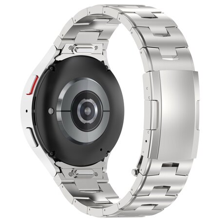 Titanium band met aansluitknop  - Zilver - Samsung Galaxy Watch 6 - 40mm & 44mm