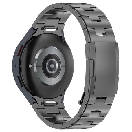 Titanium band met aansluitknop  - Grafietgrijs - Samsung Galaxy Watch 6 - 40mm & 44mm